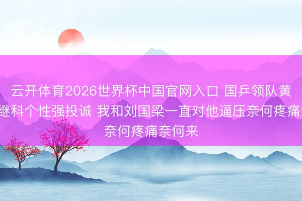 云开体育2026世界杯中国官网入口 国乒领队黄飚: 张继科个性强投诚 我和刘国梁一直对他逼压奈何疼痛奈何来