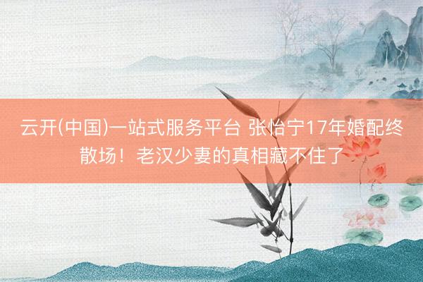 云开(中国)一站式服务平台 张怡宁17年婚配终散场！老汉少妻的真相藏不住了