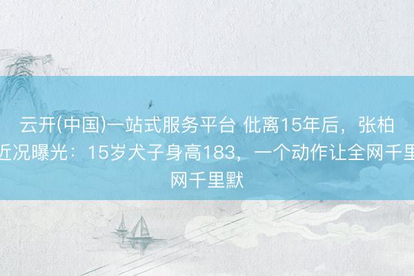 云开(中国)一站式服务平台 仳离15年后，张柏芝近况曝光：15岁犬子身高183，一个动作让全网千里默