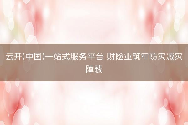 云开(中国)一站式服务平台 财险业筑牢防灾减灾障蔽